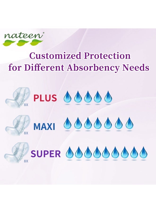 Nateen Easy-8 Super High Absorbency Incontinence Pads for Adults, 8-Shaped Disposable Insert Booster Pad for Adult Diapers & Pants, Anti-Leak Protection, Soft Sensitive Care, Unisex (10 count) - Image 5